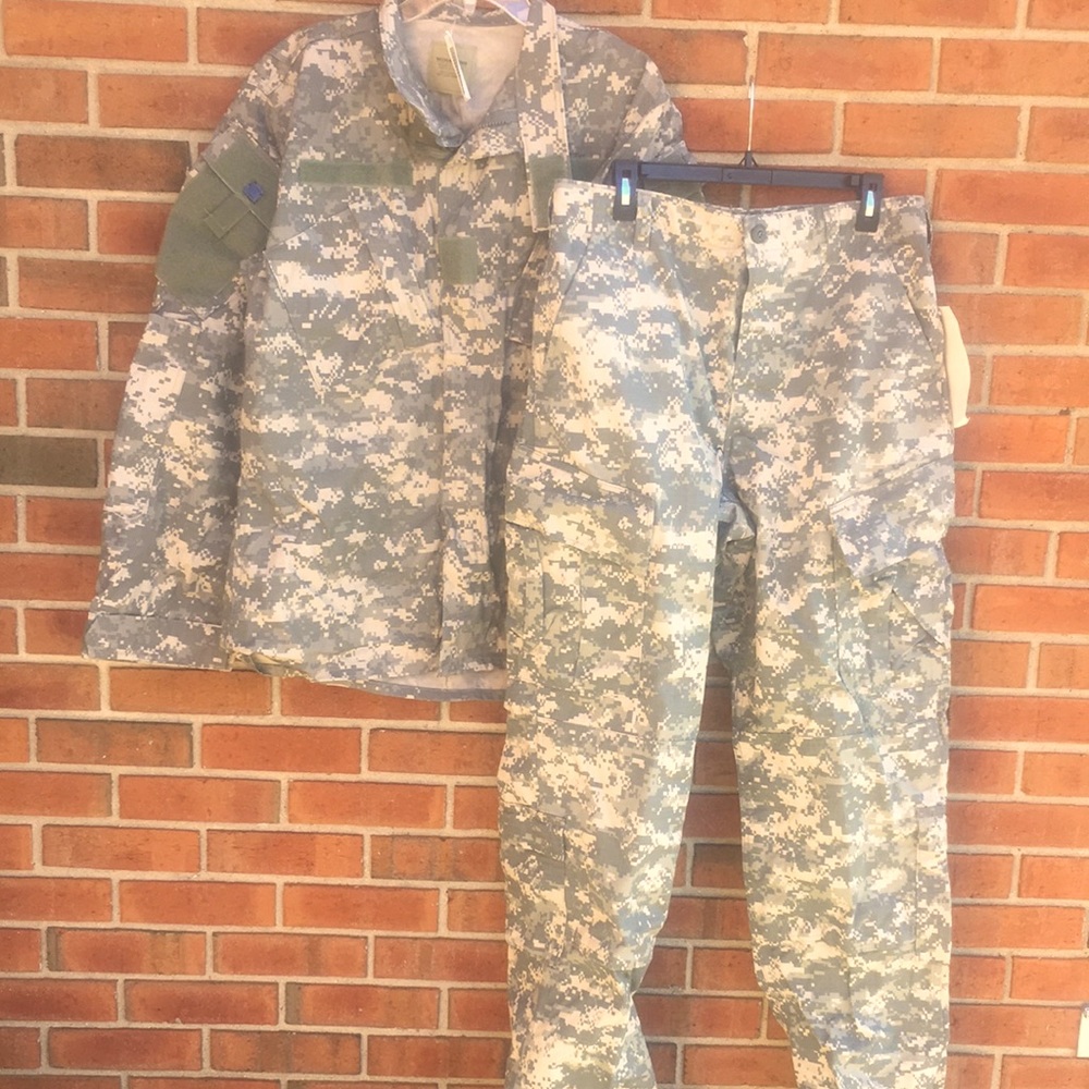 New! Army Combat Digital Military Uniform Shirt Cargo Pant Set Medium Tall